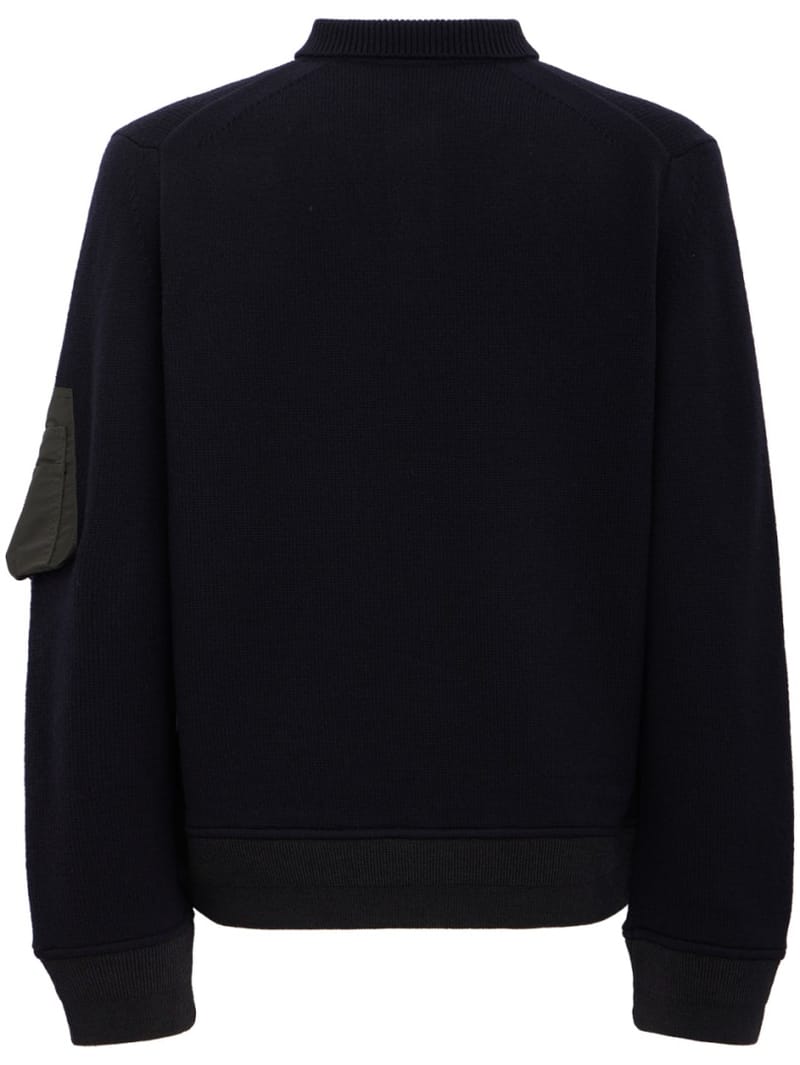 Sacai: Wool Knit Polo Shirt