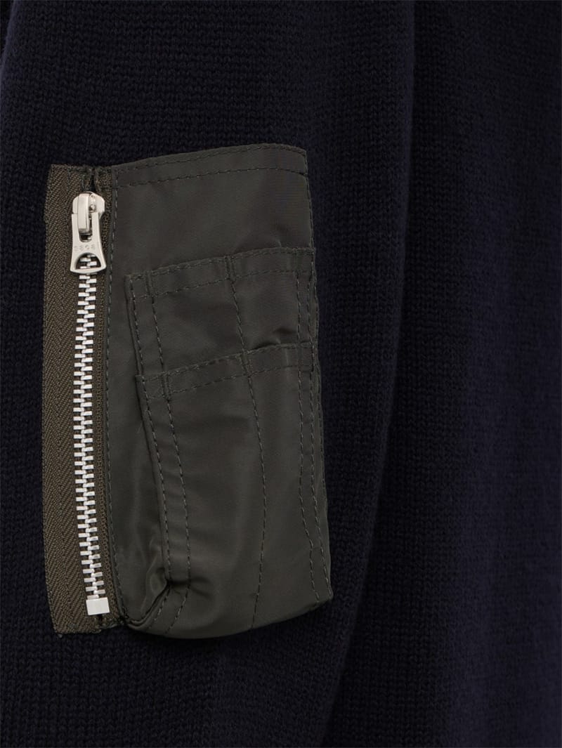 Sacai: Wool Knit Polo Shirt