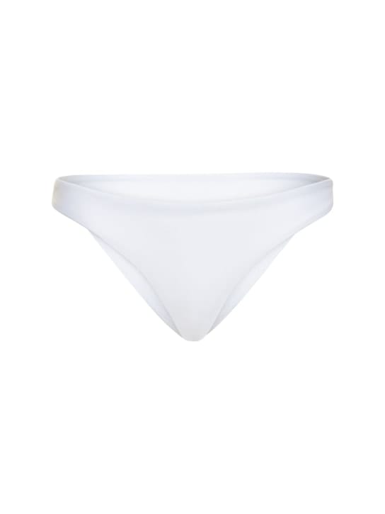 Low-rise bikini bottoms with soft edges