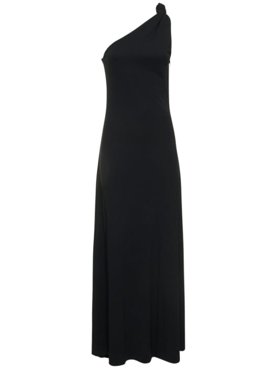 One-shoulder maxi dress with knot