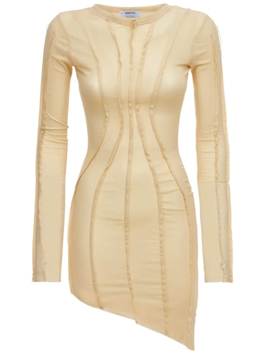Mini-robe asymétrique en jersey de nylon