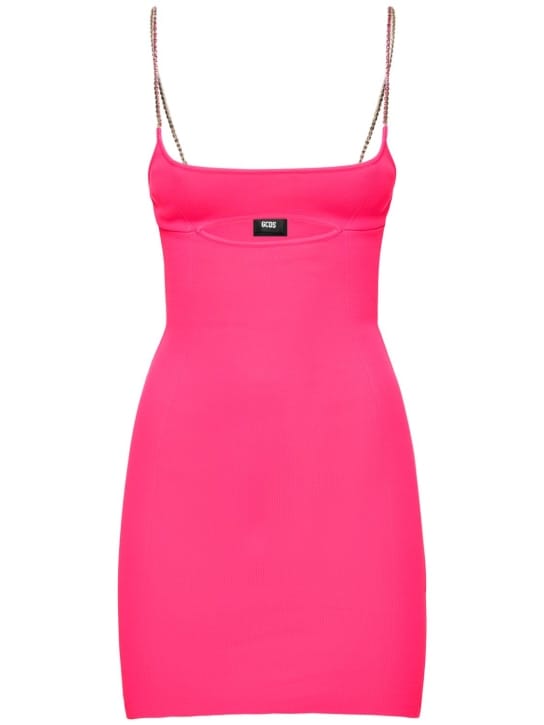 Ribbed knit mini dress with cut-out
