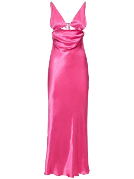 Abito lungo in raso con cut-out