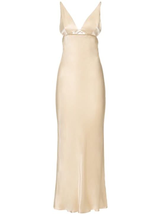Abito lungo in raso con cut-out