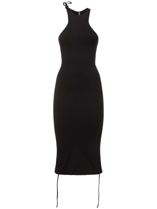 Halterneck midi dress with slit