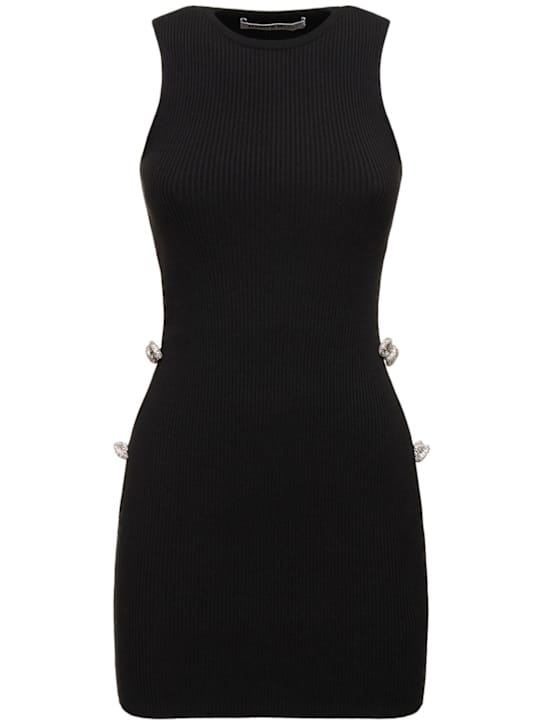 Robe courte en maille stretch embellie