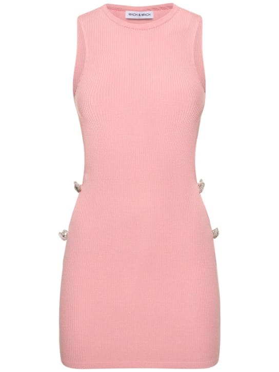 Robe courte en maille stretch embellie