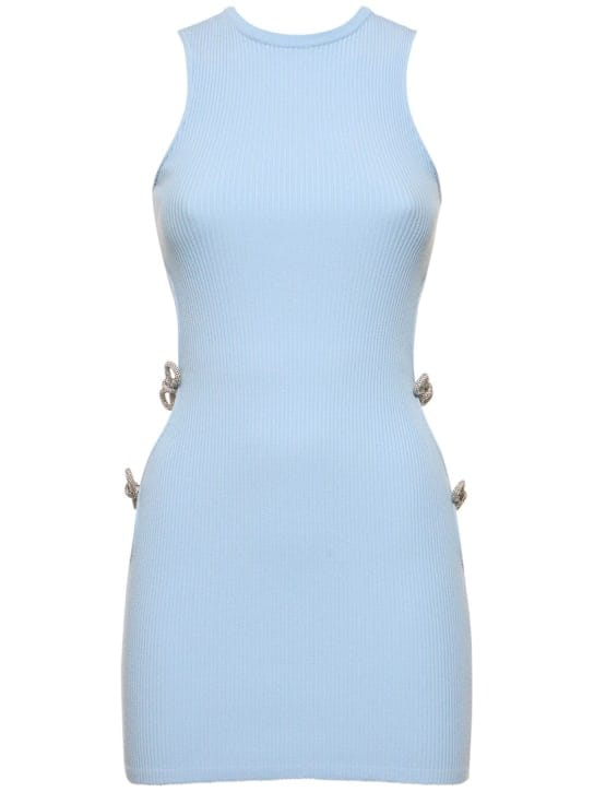 Robe courte en maille stretch embellie