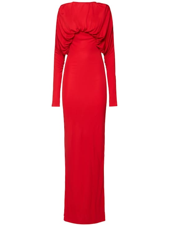 Draped jersey maxi dress