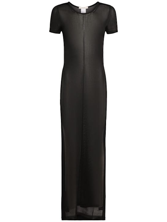 Jersey maxi dress with slit