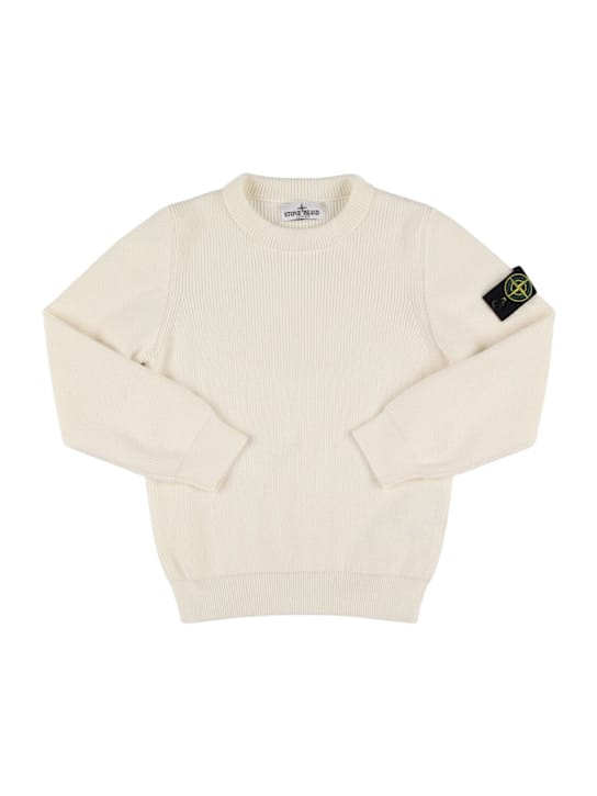 Maglia girocollo in cotone a coste
