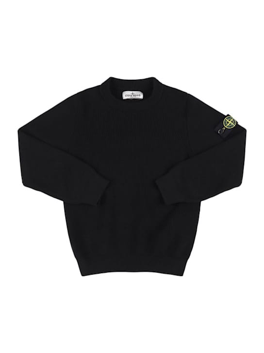 Maglia girocollo in cotone a coste