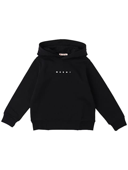 带印花和帽子的棉质卫衣