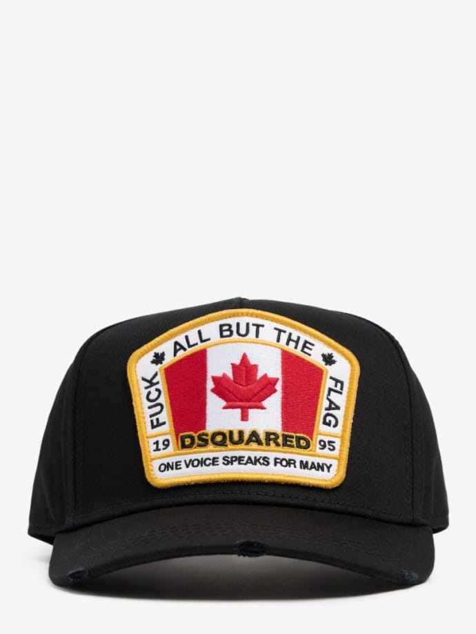 Flag patch cotton canvas baseball cap
