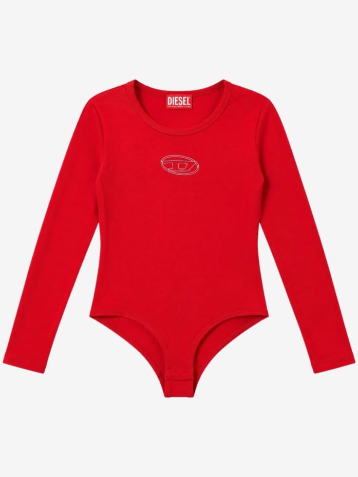 Cotton blend long-sleeve bodysuit