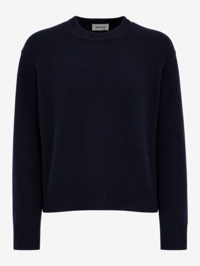 Crewneck merino & cashmere knit sweater