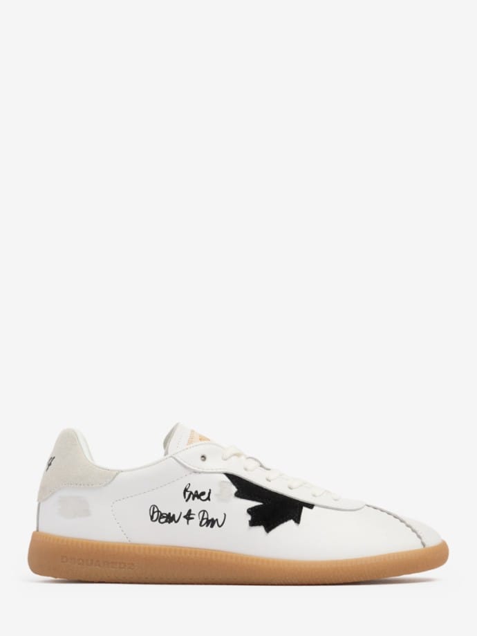 Leather & poly logo sneakers
