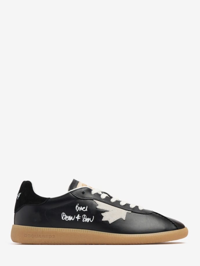 Leather & poly logo sneakers