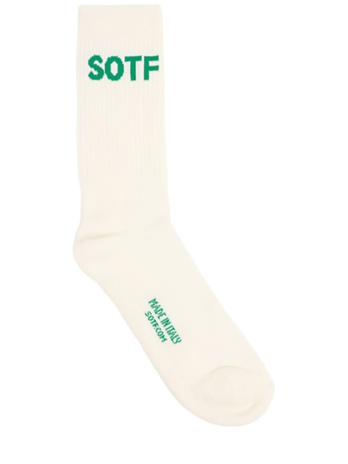 Logo cotton blend socks