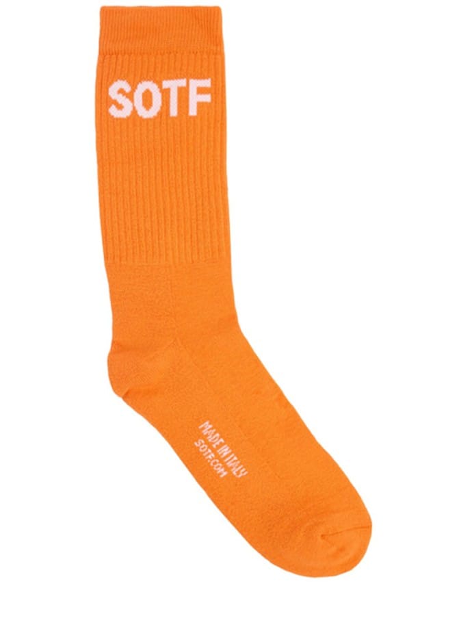 Logo cotton blend socks