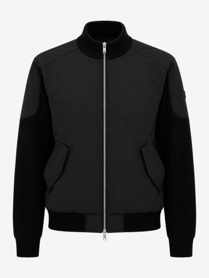 Magnus hybrid wool blend knit jacket