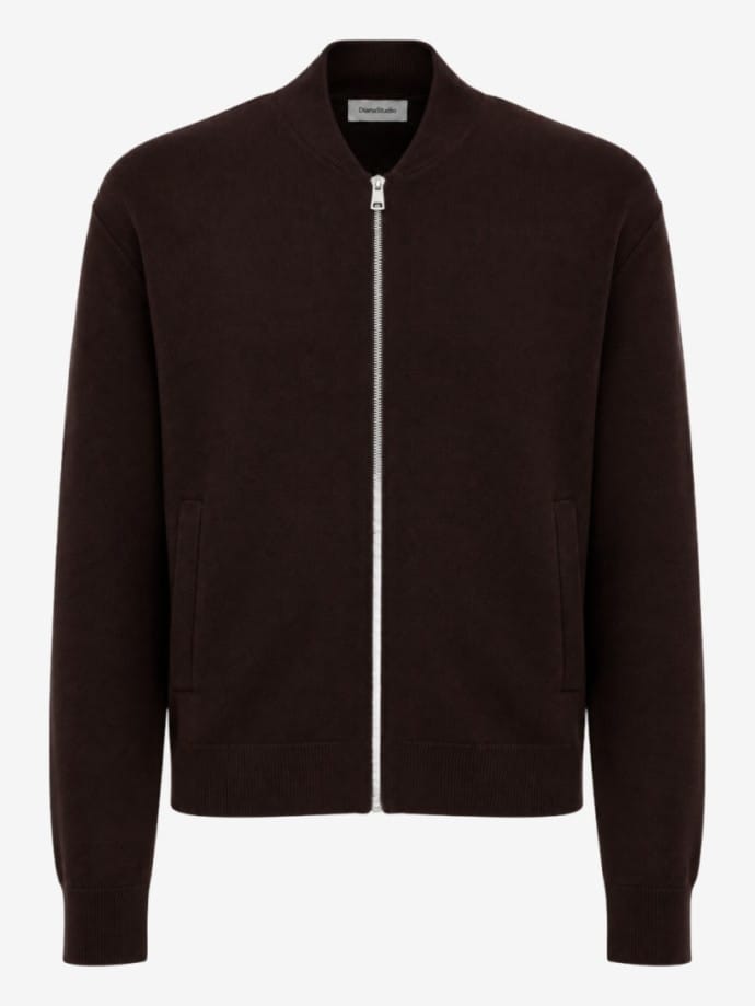 Merino wool bomber jacket w/zip closure