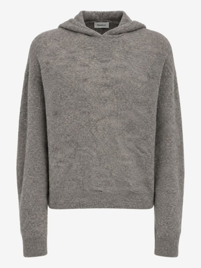 Merino wool & cashmere knit hoodie