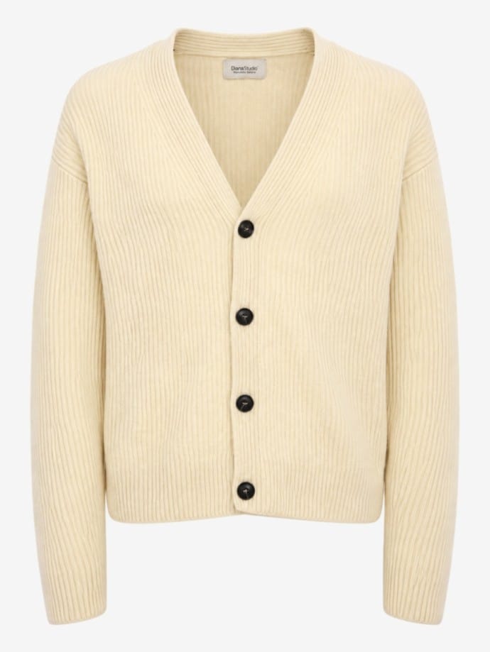 Cardigan en laine mérinos tricoté
