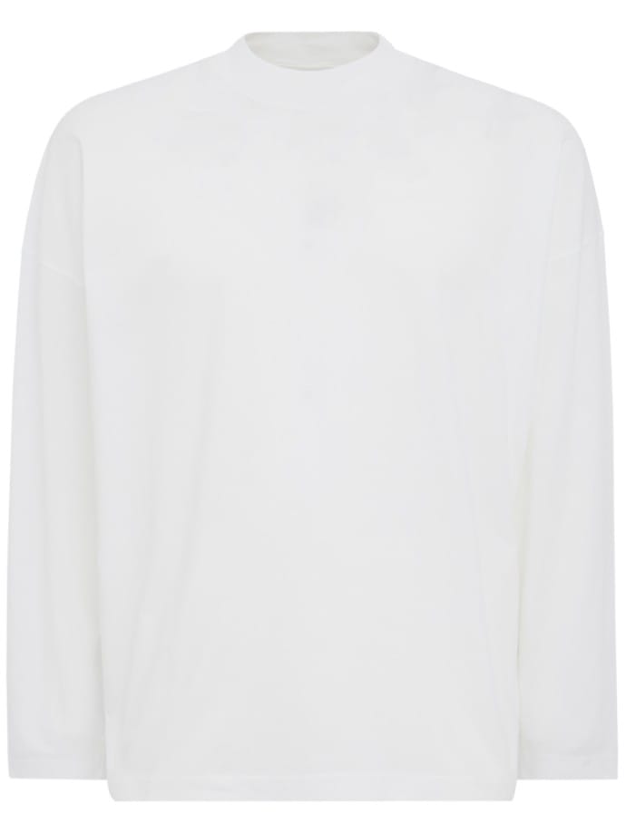 Mock neck boxy fit cotton l/s t-shirt