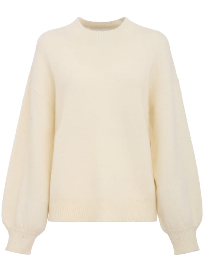 Oversized crewneck knit sweater