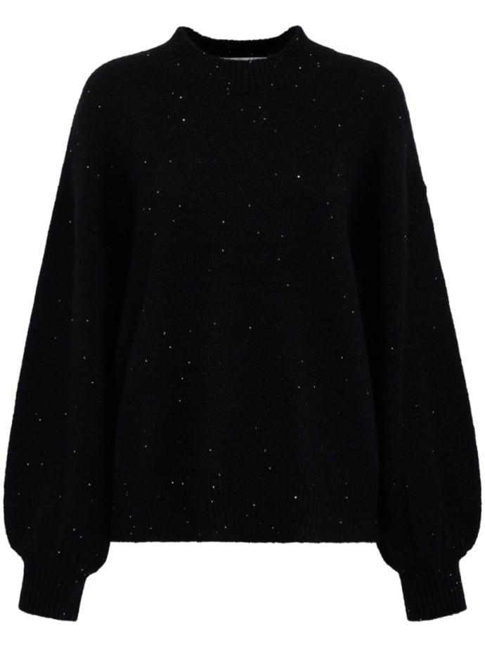 Oversized crewneck knit sweater
