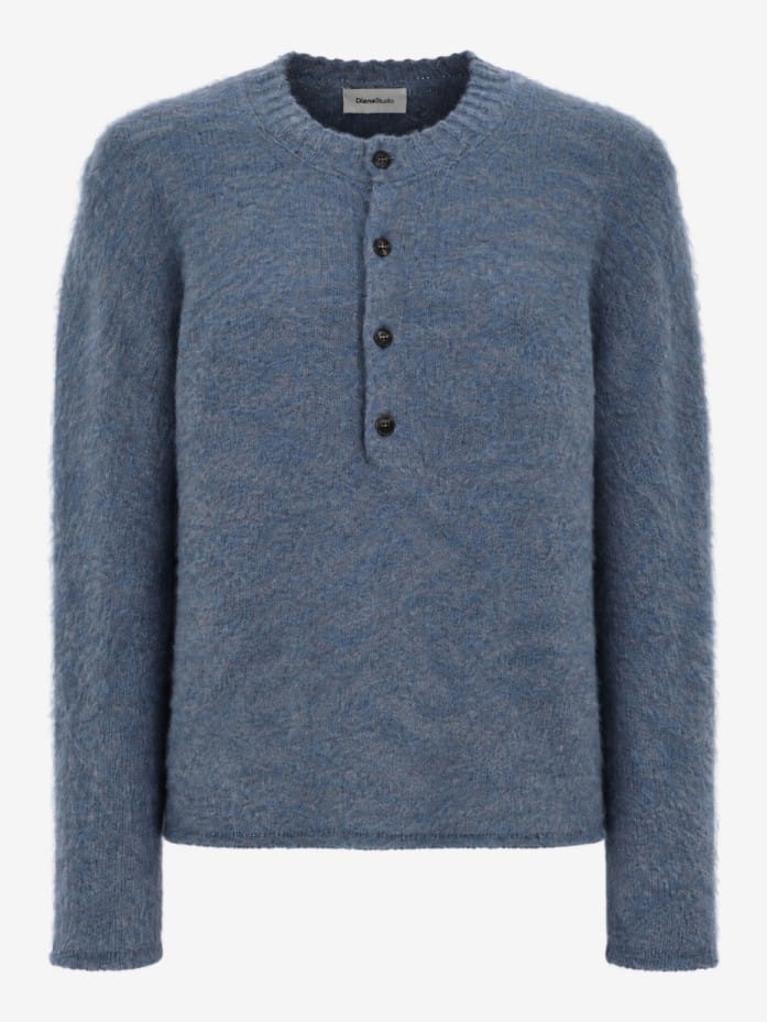 Serafino knit jumper with buttons