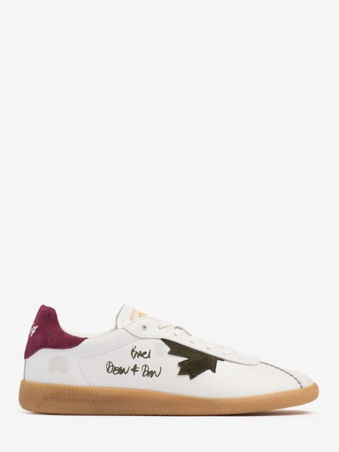 Leather and polyamide logo sneakers