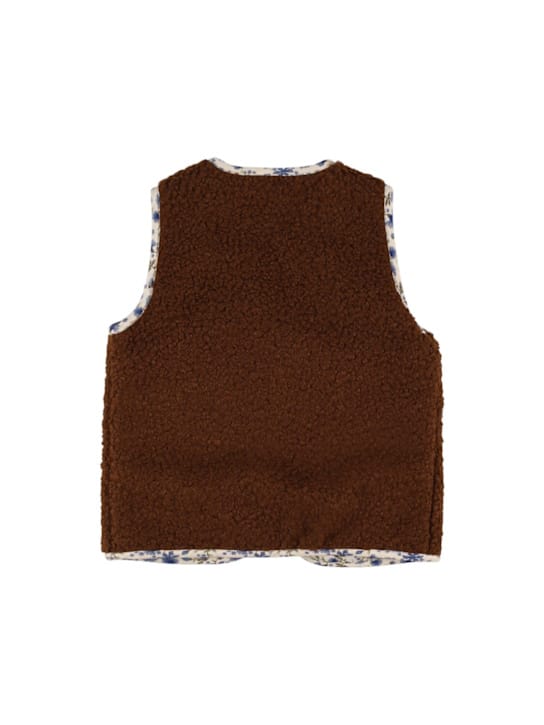 Teddy Vest With Floral Trims Brown - Babe & Tess - Girls | Luisaviaroma