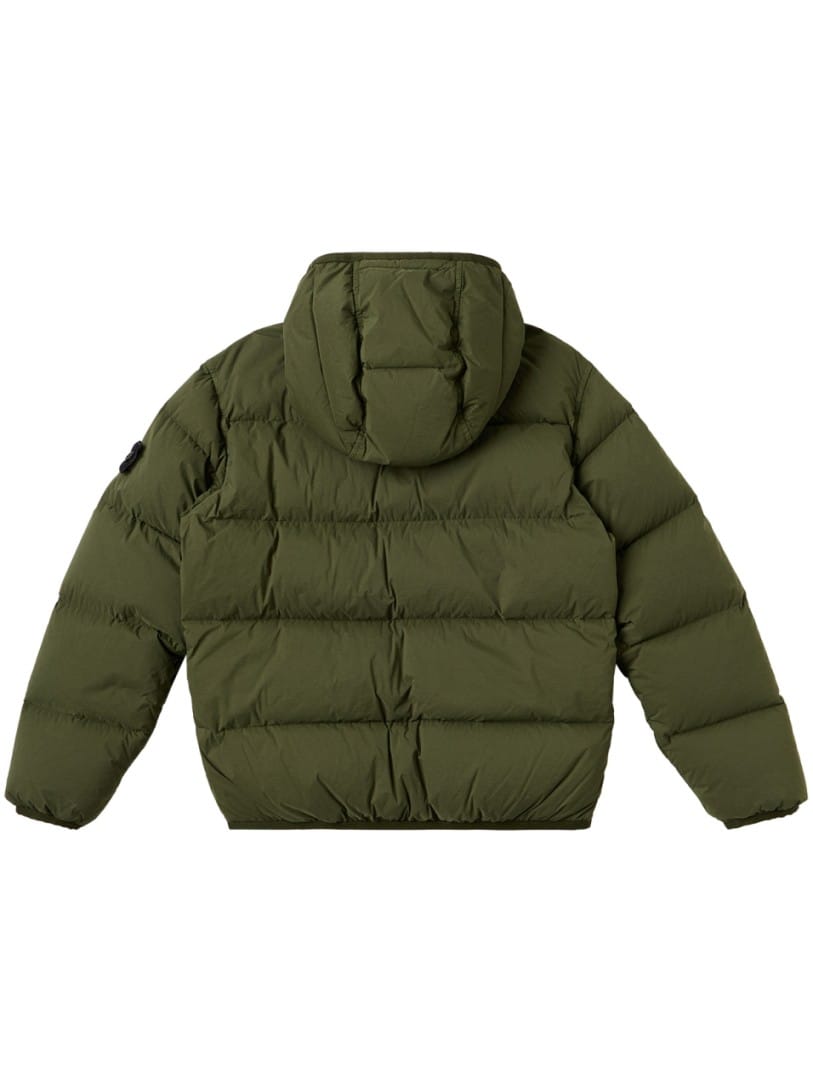 Stone Island Junior: 连帽尼龙羽绒夹克