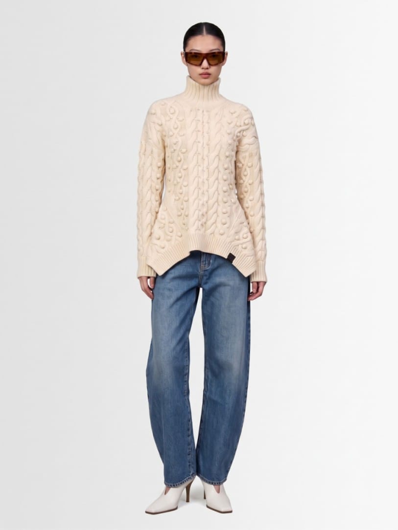 Stella McCartney - Jersey de lana con peplum de punto trenzado Bobble