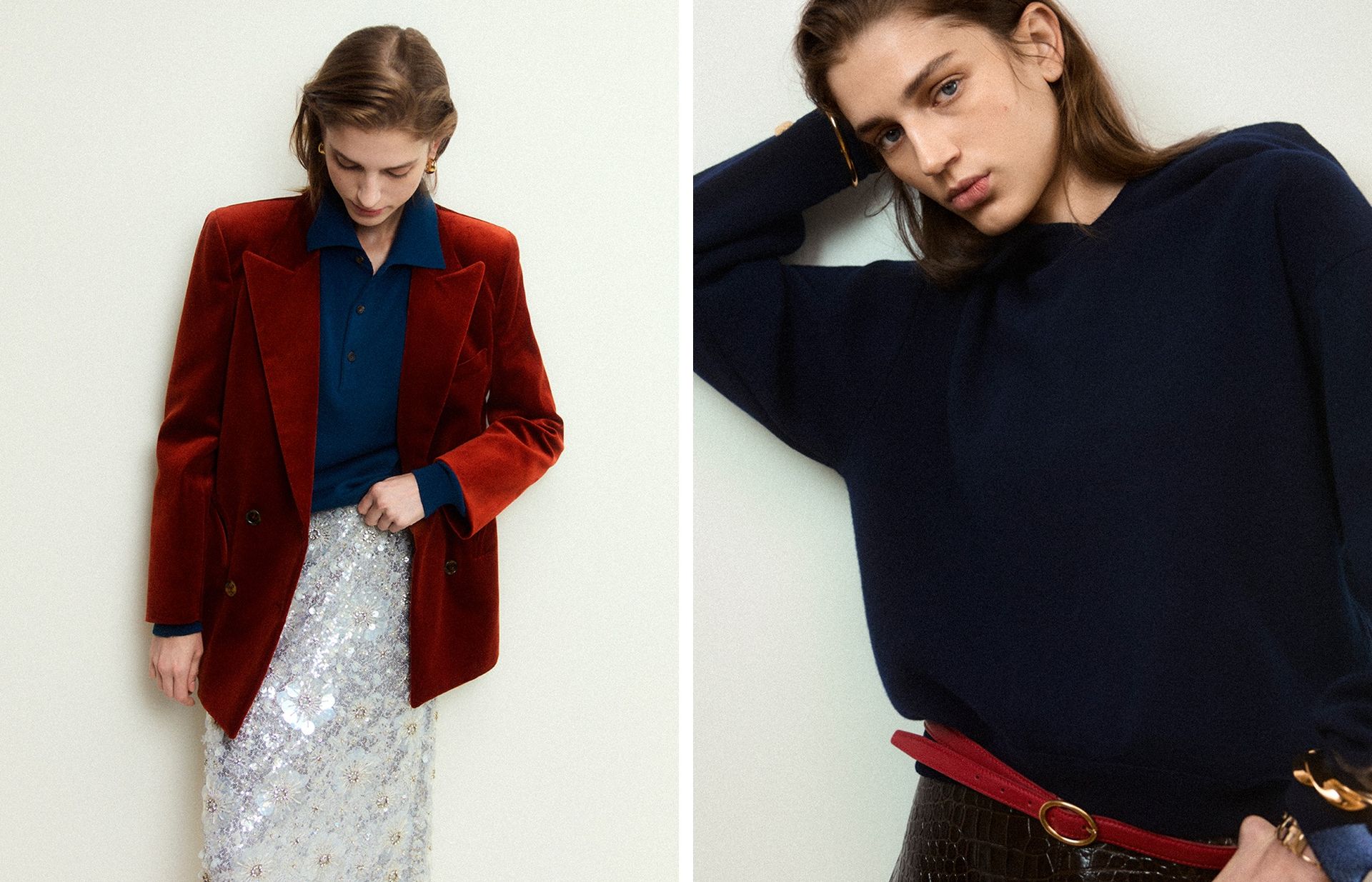 Annagreta wool jumper and leather Sable beltbelt