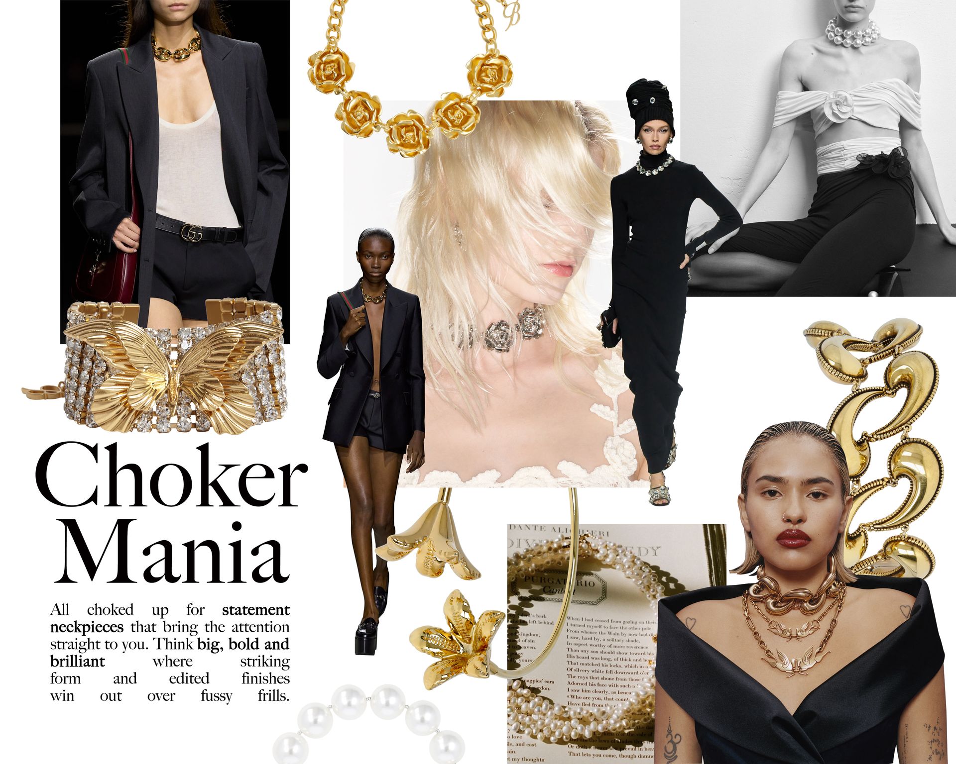 Collage of the best Choker inspiration on Runways for women