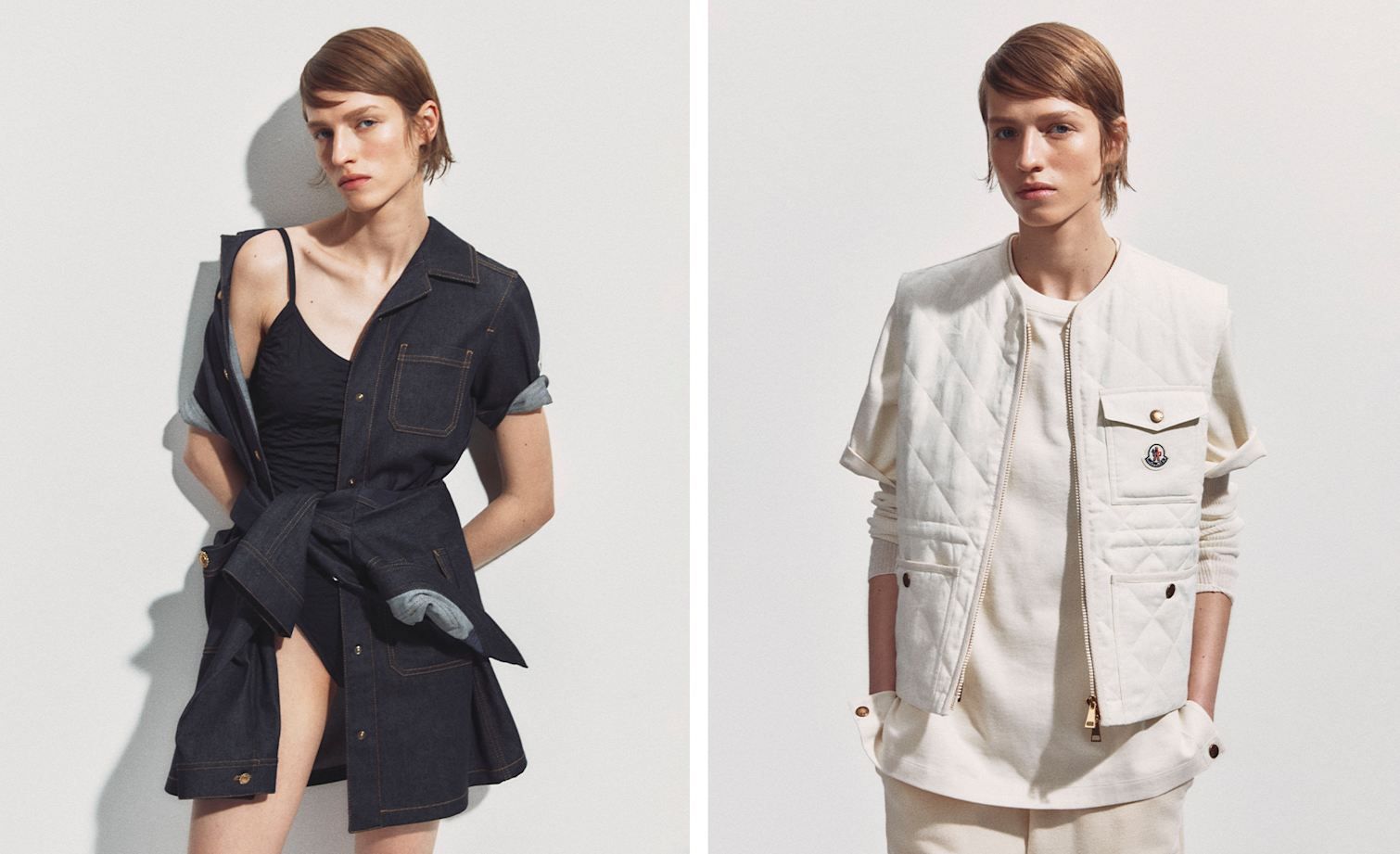 Collage of models wearing clothes from the Moncler SS 25 collection for Her