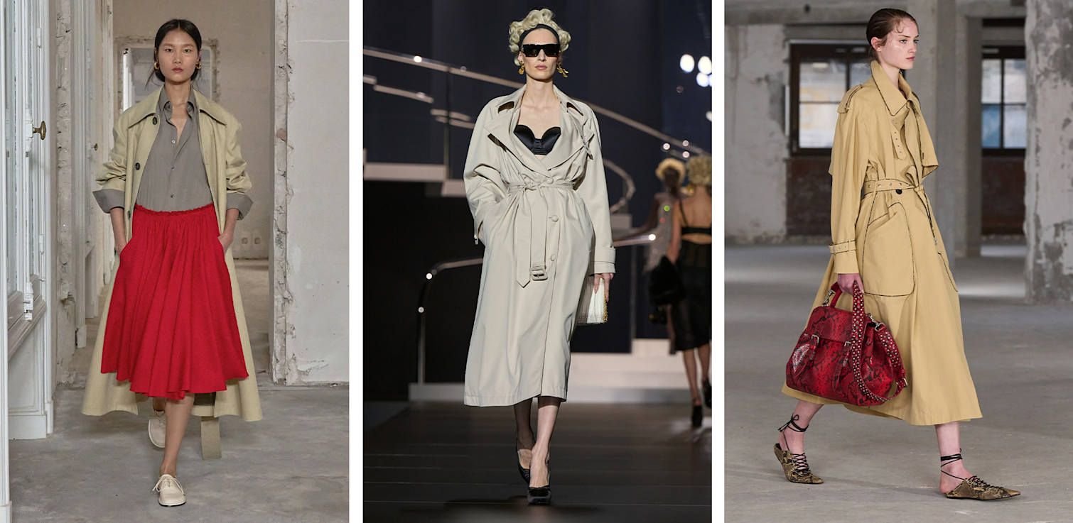 women wearing trench coats with classic style, modern style and contemporary style