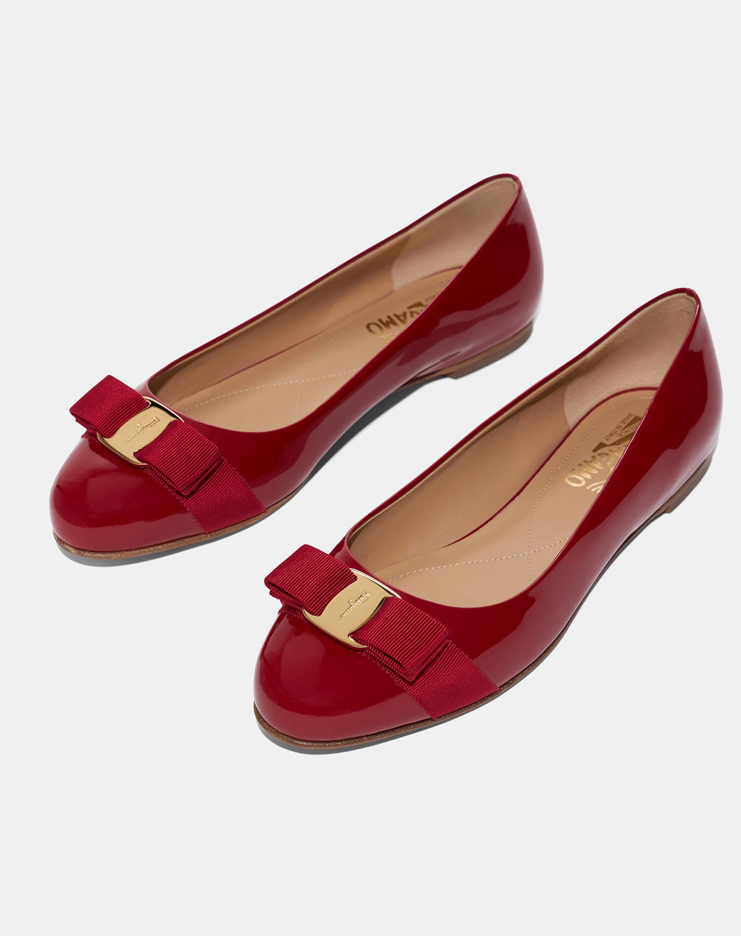 Salvatore Ferragamo Red Ballerina Flats