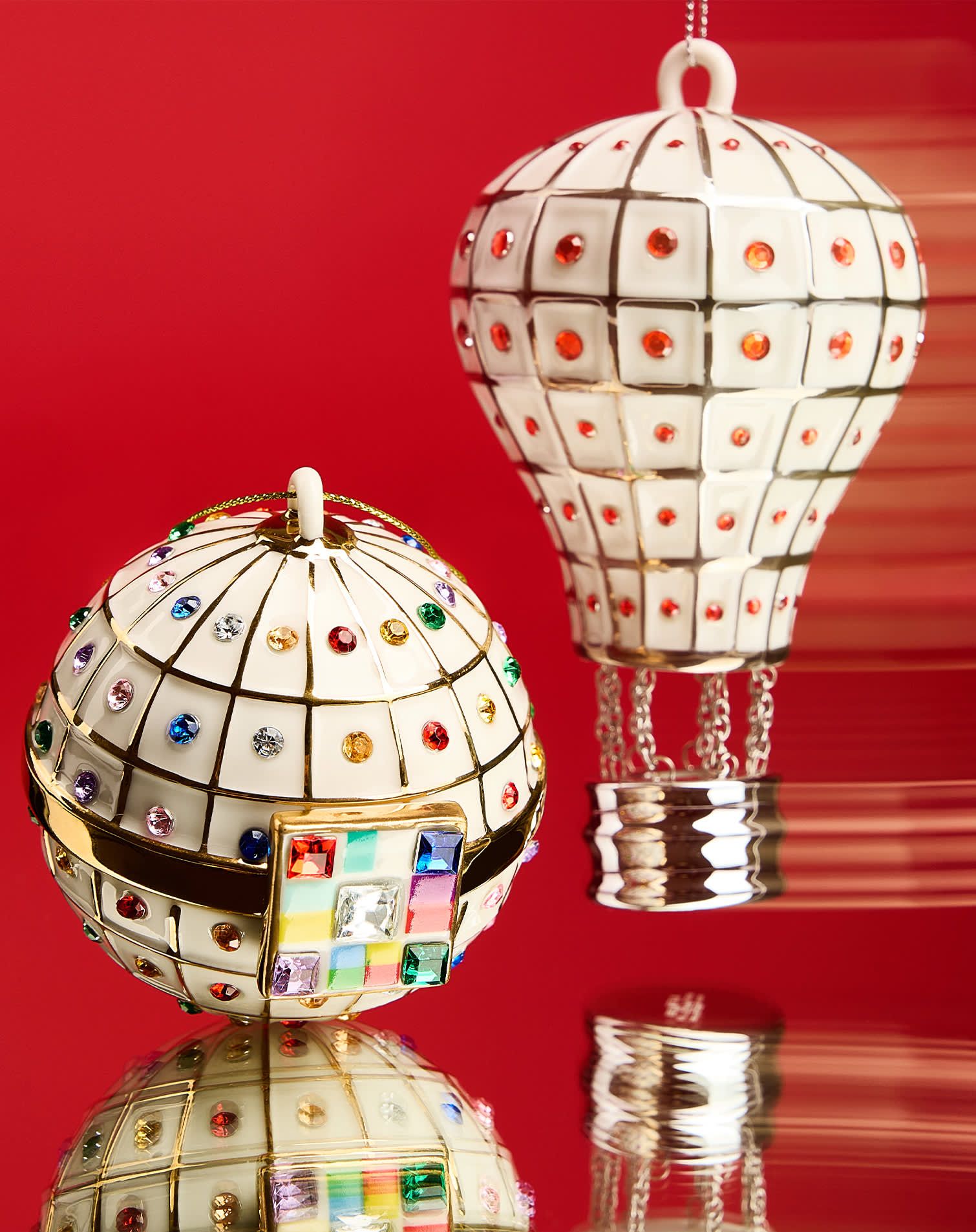 Alessi bejeweled hot air balloon and round ornaments