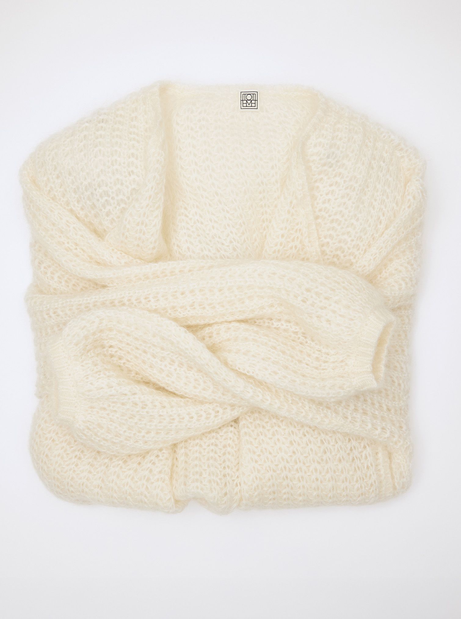 Toteme mohair wool off white cardigan