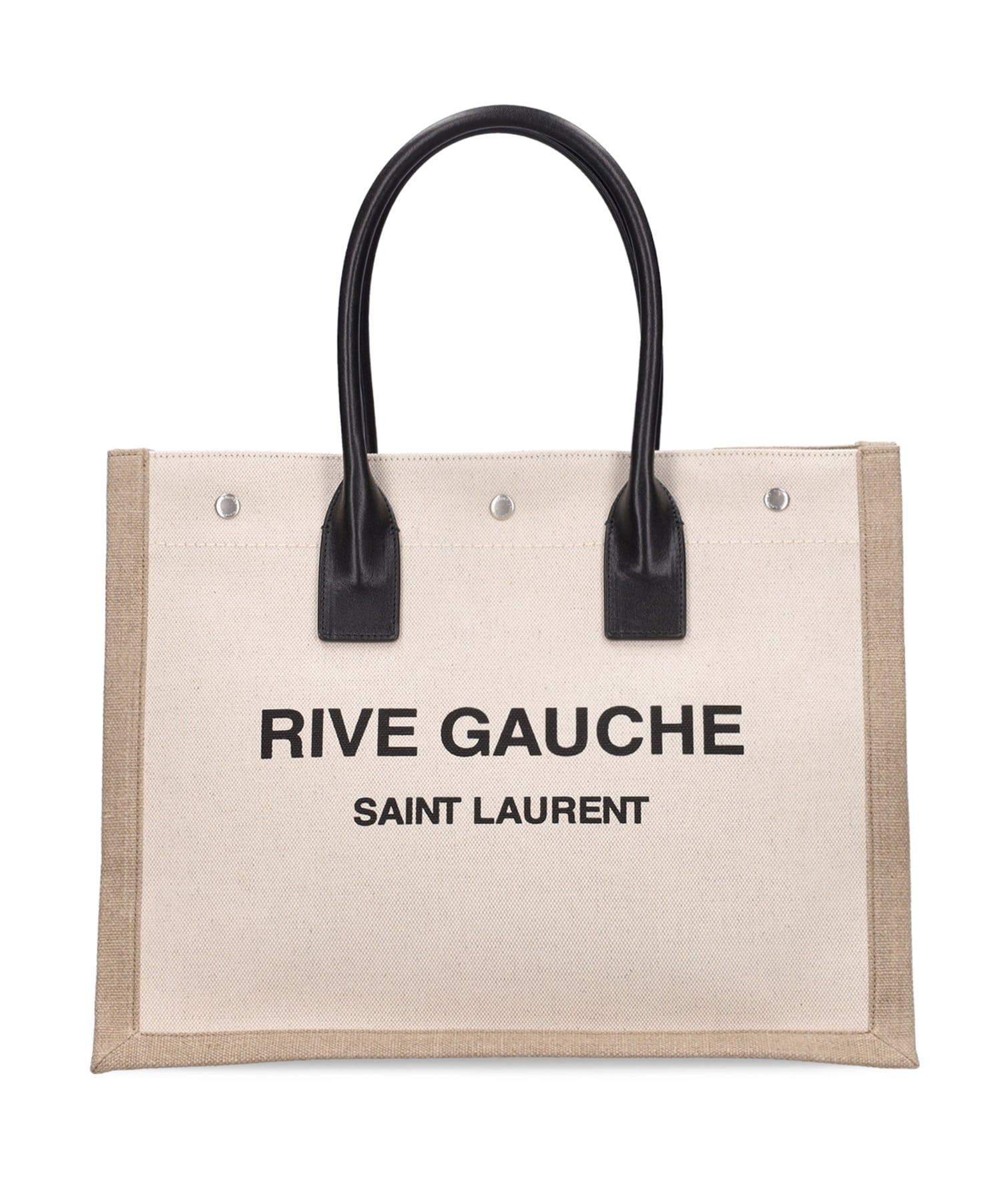 Borsa shopping Saint Laurent Rive Gauche Silver-colored metal studded details