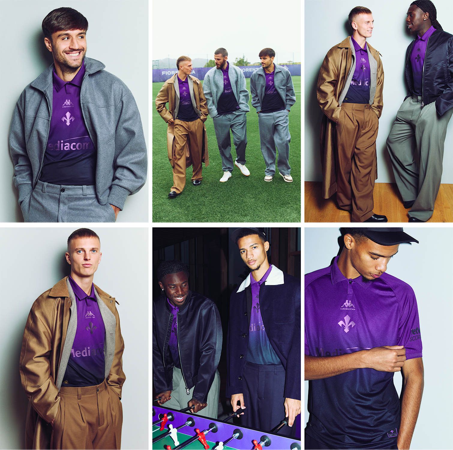 ACF Fiorentina players interact in total looks styled by LuisaViaRoma