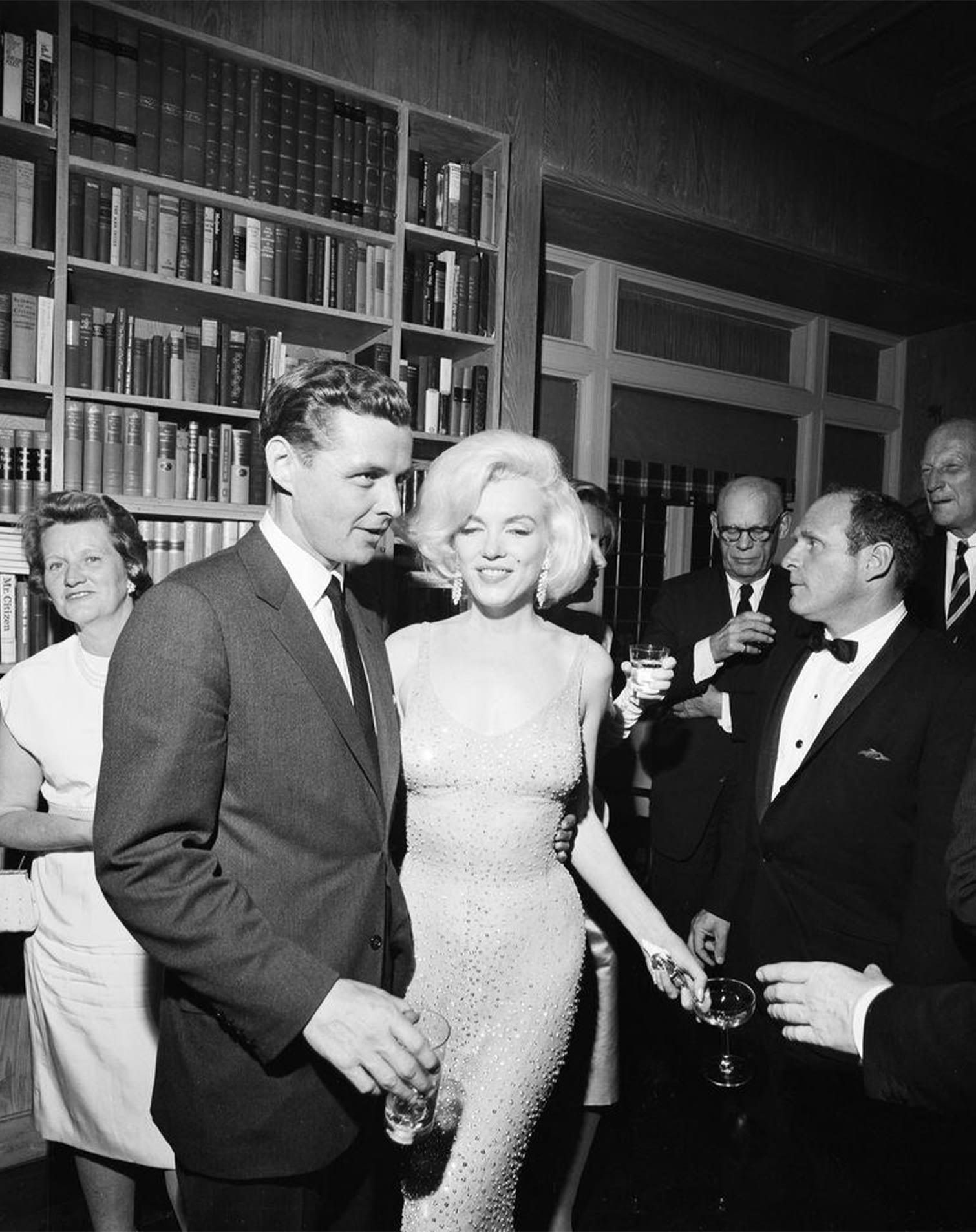Marilyn Monroe wearing the iconic "Happy Birthday" dress.